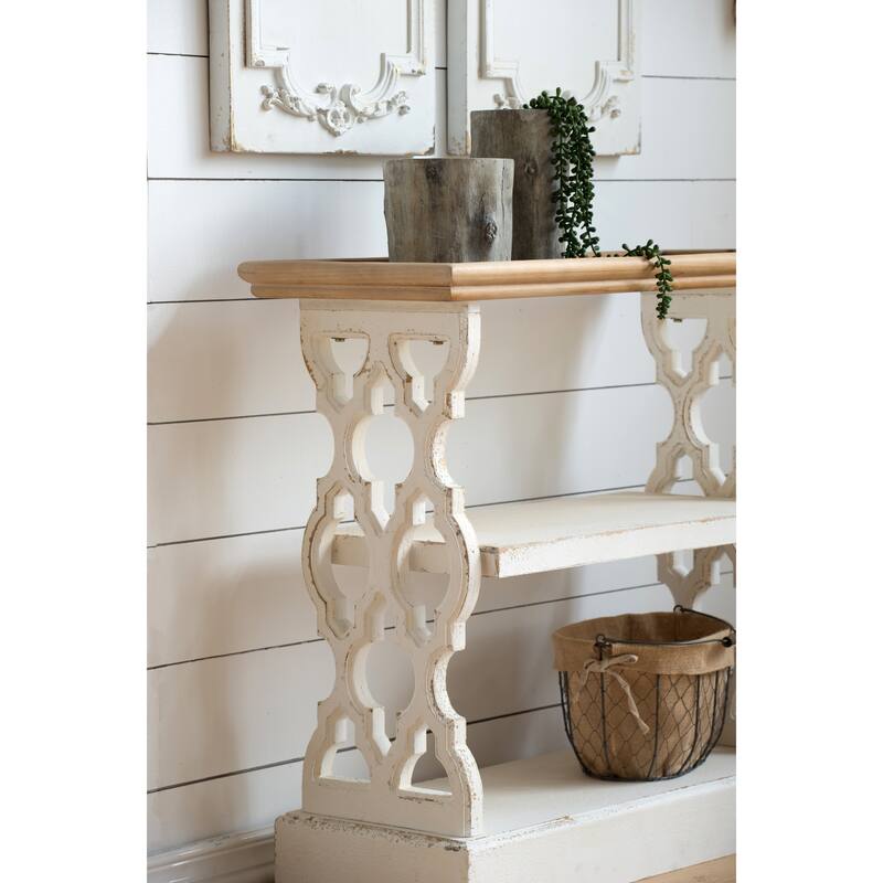 Wood Shelf Tray, French Country Console Table