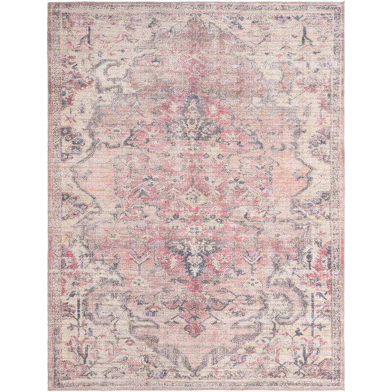 Transitional Pria Collection Area Rug - 9'2"x12' - Beige-Pink