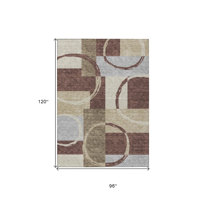HomeRoots Geometric Modern Rectangle Outdoor Rug