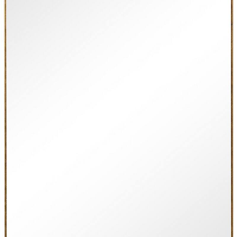 Rectangular Shape Thin Polystyrene Frame Long Mirror, Gold