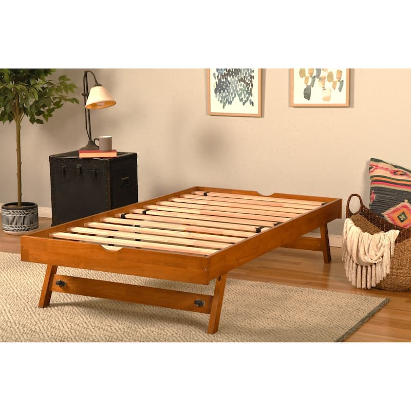 Somette Abaco Pop Up Trundle in Honey Finish (Mattress Not Included)