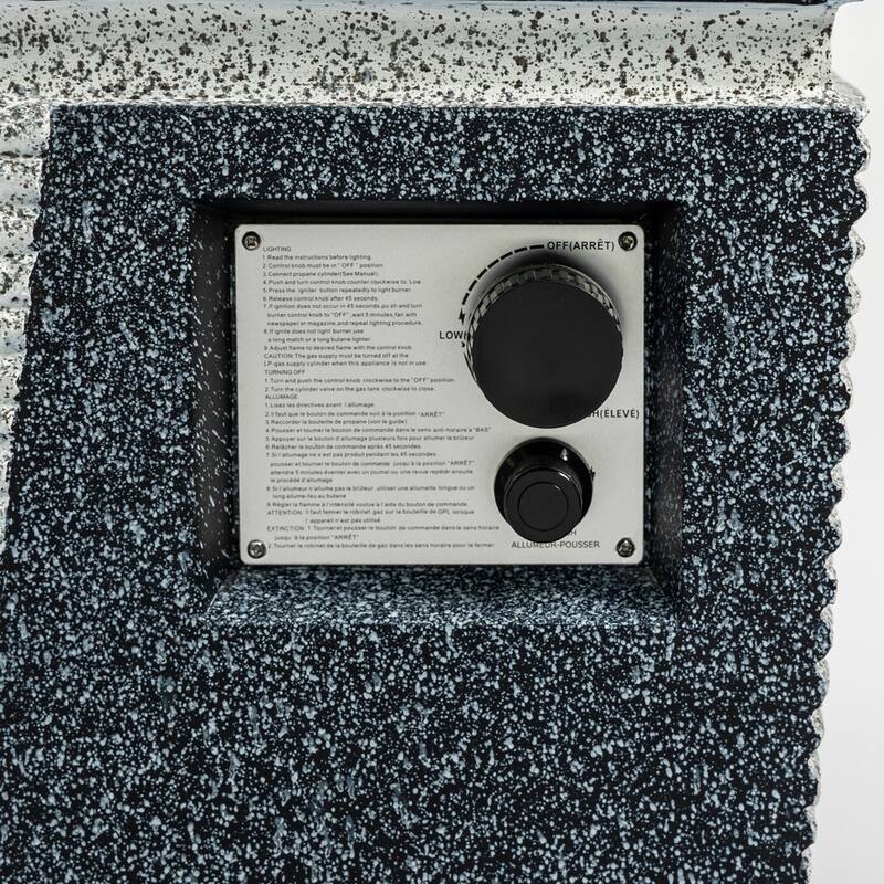 20 in. W x 29 in. H 50,000 BTU Outdoor Square Concrete Propane Fire Pit