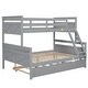 preview thumbnail 10 of 21, Luxury Twin over Full Bunk Bed with Ladder, Twin Size Trundle, Safety Guardrail, Sturdy Construction & Versatile Usage