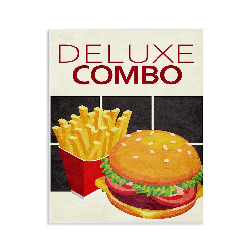 Stupell Deluxe Combo Fast Food Wall Plaque Art Design By Kim Allen