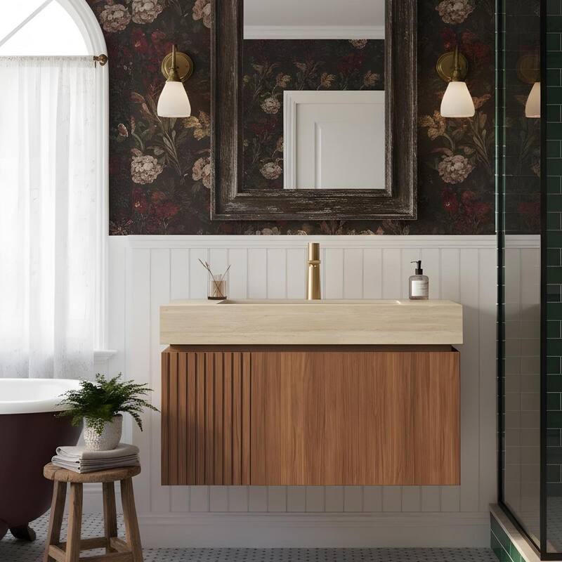 Mondern Floating Bathroom Vanity with 1 Pre-drilled Faucet Holes