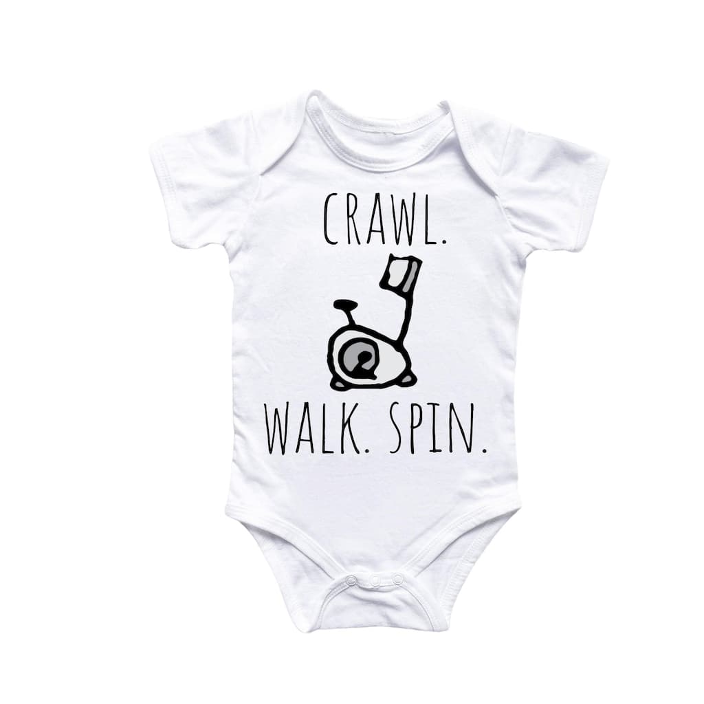 Spin Bike - Baby Boy Girl Clothes Infant Bodysuit Funny Cute Newborn