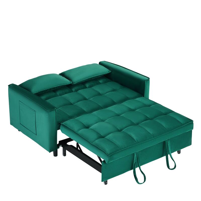 55" 3-in-1 Double Pull-Out Sofa Bed for Living Room