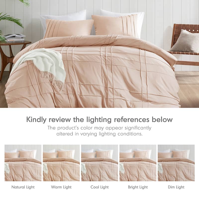 Chelsea Square Evans Pinch Pleated Soft Washed Boho Duvet Cover Set