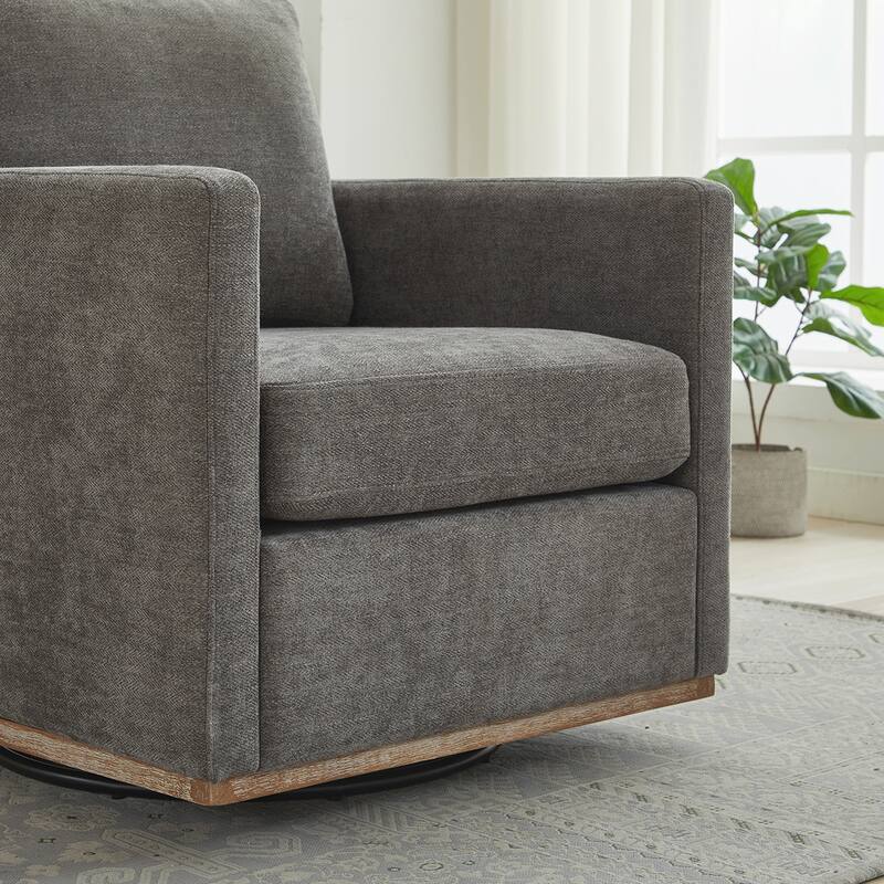 Square Upholstered Swivel Accent Chair