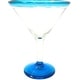 preview thumbnail 5 of 4, Dos Suenos Mexican Hand Blown Glass - Set of 4 Hand Blown Modern Margarita Glasses - Aqua Rim (12 oz)
