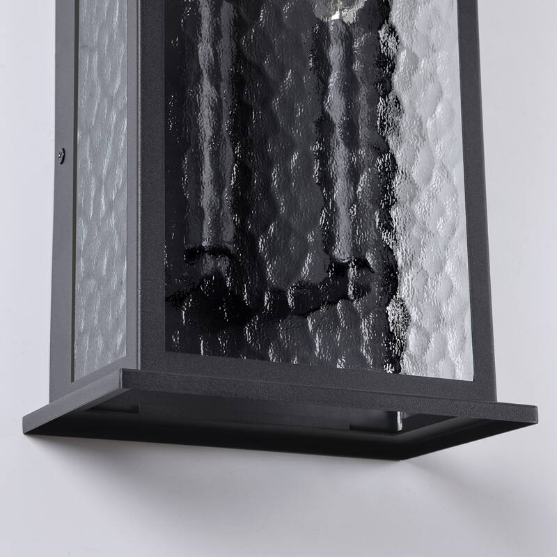 20in LED Outdoor Wall Light Dusk to Dawn Black Outside Wall Mount Lamp - Large