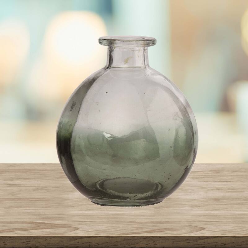 Transpac Glass 4 in. Clear Spring Globe Bud Vase