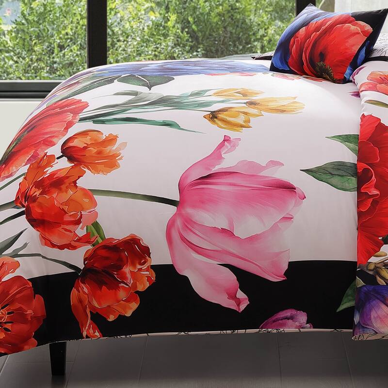 Bebejan Petal Portrait 100% Cotton Sateen 5 Piece Reversible Comforter Set