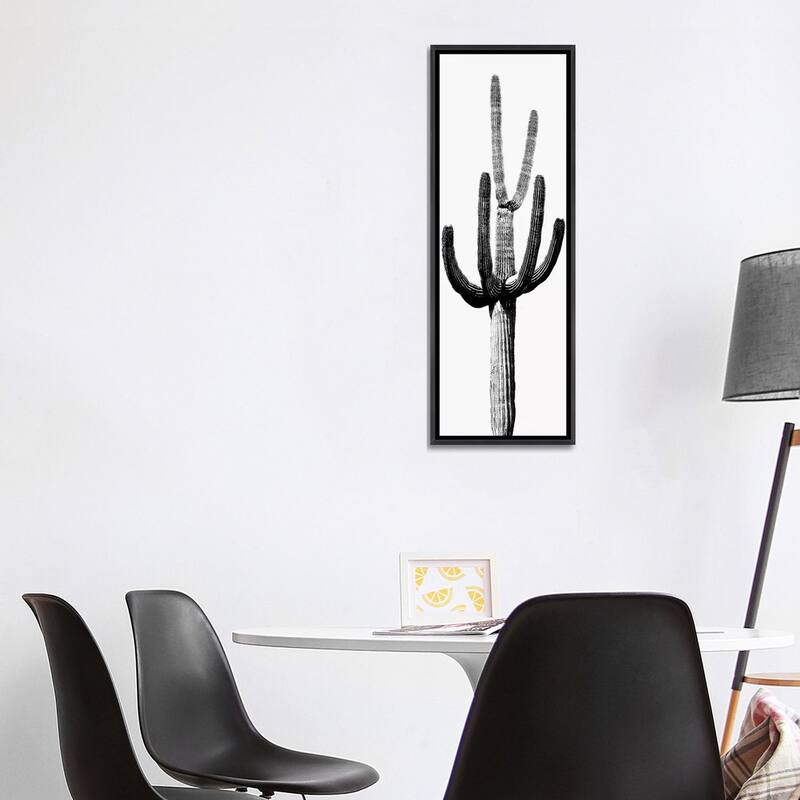 iCanvas "Black & White Saguaro Cactus III" by Mia Jensen Framed