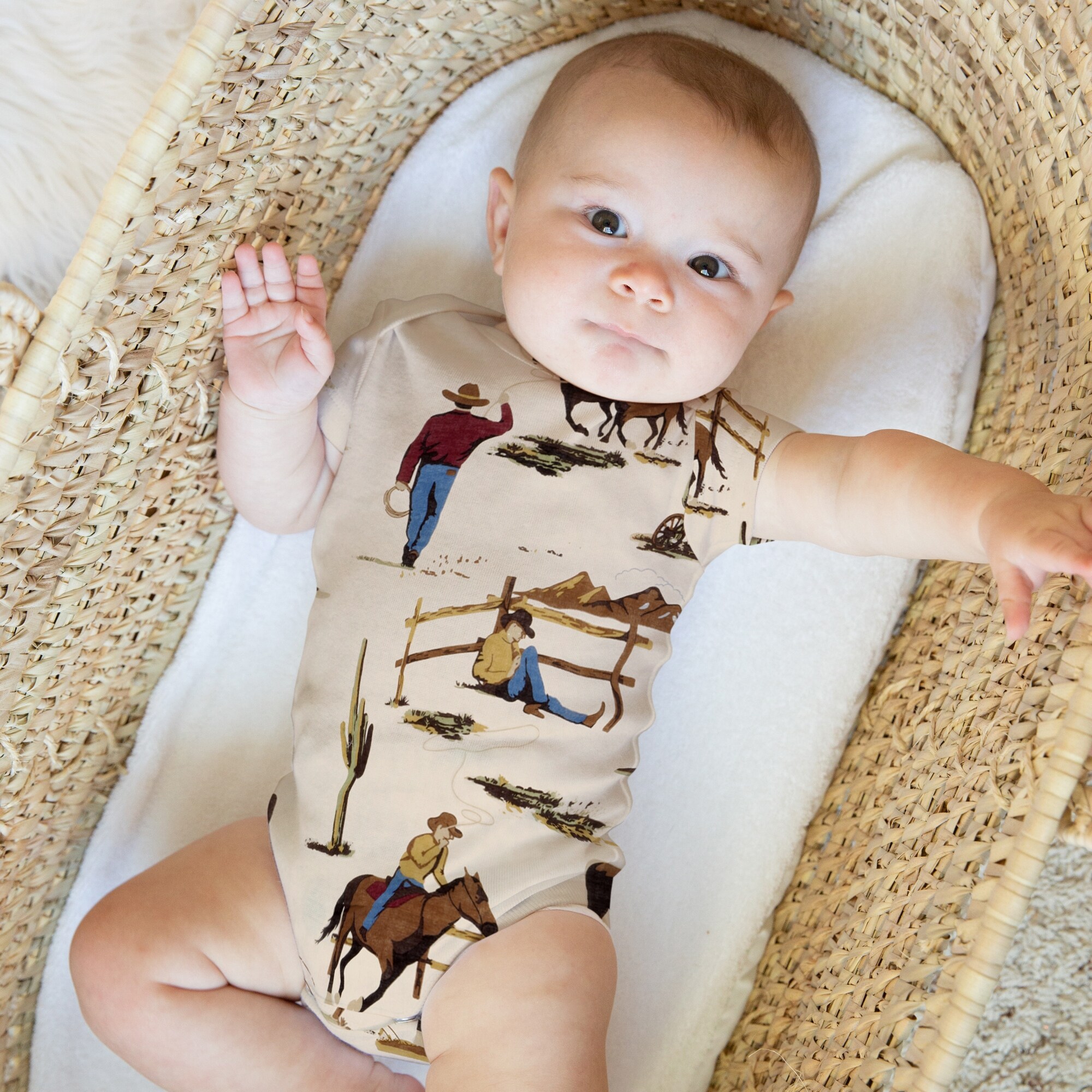 Sweet Jojo Designs Tan Brown Western Cowboy Boy 6 12M Baby Clothes