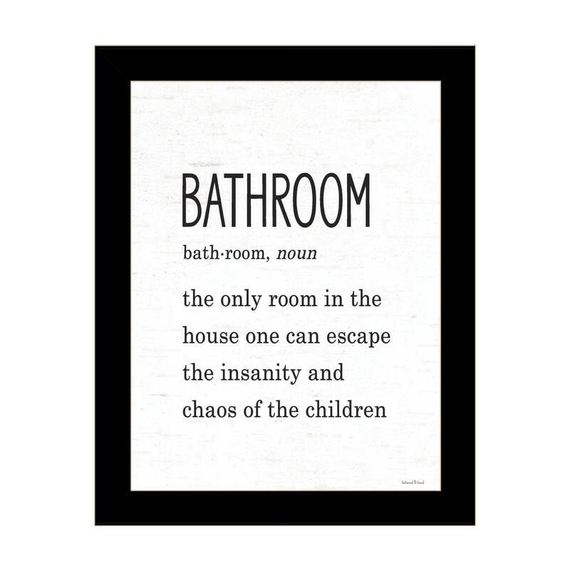 TrendyDecor4U Contemporary "Bathroom Escape" Framed Print Wall Art - Black