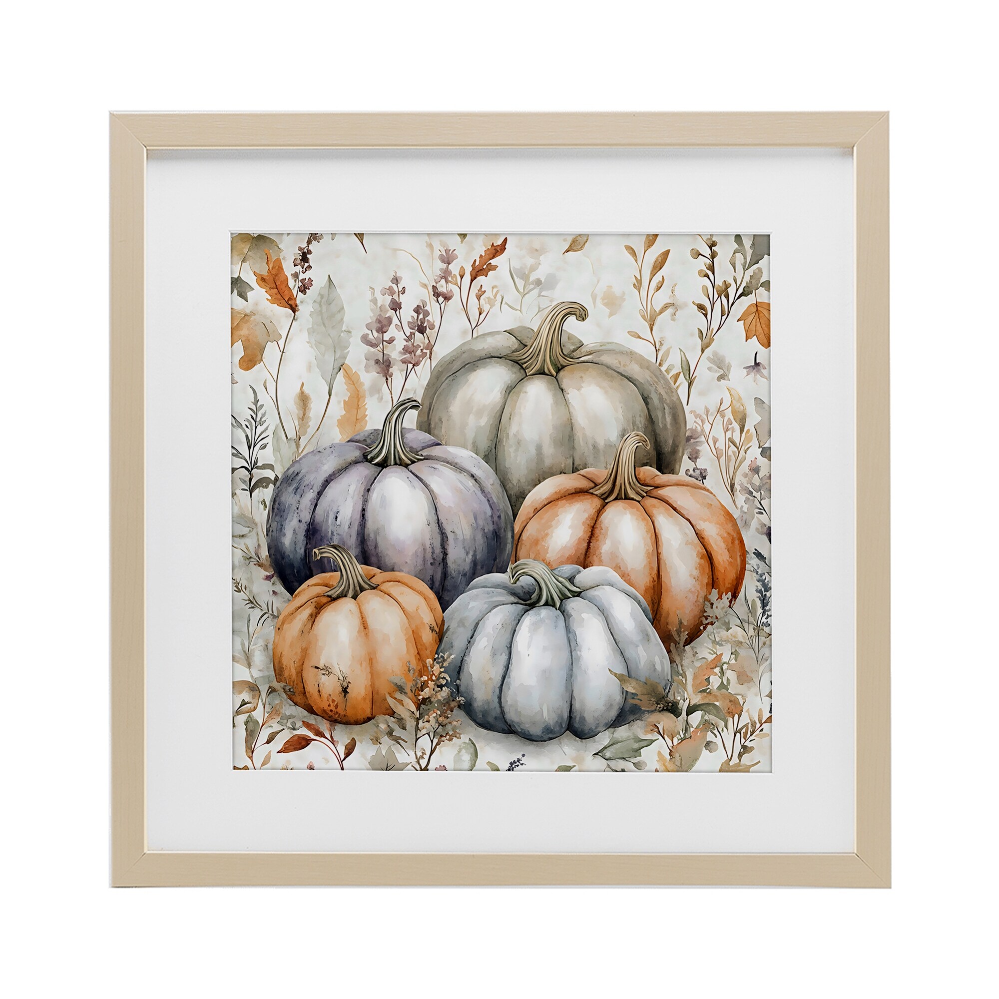 Stupell Watercolor Pumpkin Harvest Under Glass Framed Design By Creative Studio