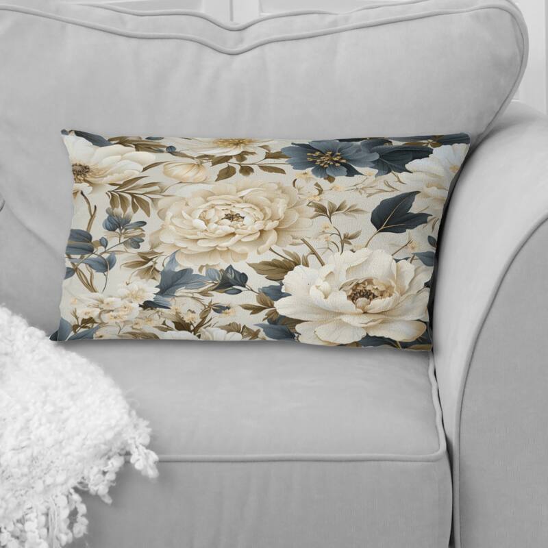 Designart "Vintage Flora I" Plants Printed Throw Pillow - 12 x 20
