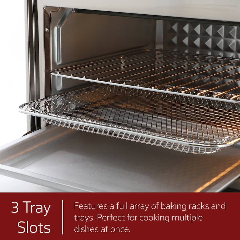 Stainless Steel 21.13 Quart Digital Display Electric 8 Preset Air Fryer/Counter Top Oven