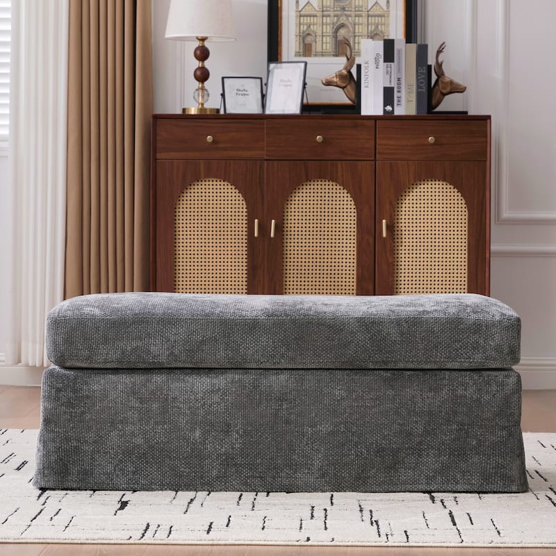 Modern Upholstered Ottoman, Foot Stool for Living Room Bedroom Entryway and Office,
