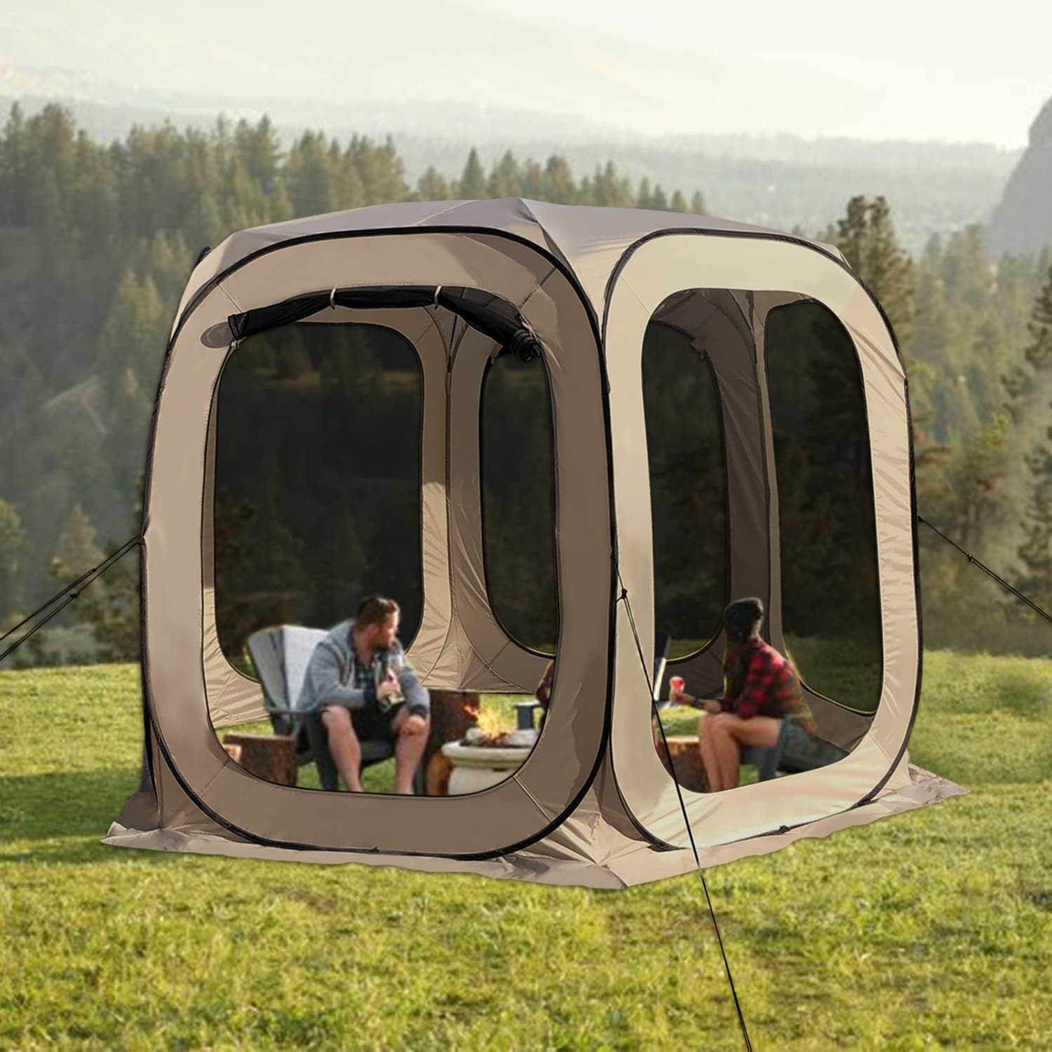 Screen House Tent Pop Up for 2 10 People Portable Screened Tent Camping Canopy with Vents Doors Bed Bath Beyond 40889416