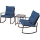 preview thumbnail 7 of 43, Pheap Outdoor 3-piece Rocking Wicker Bistro Set by Havenside Home Blue