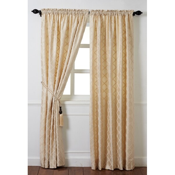 Cottage Home Magalie Ivory Silk 84" Curtain Drapery Panel. Opens flyout.