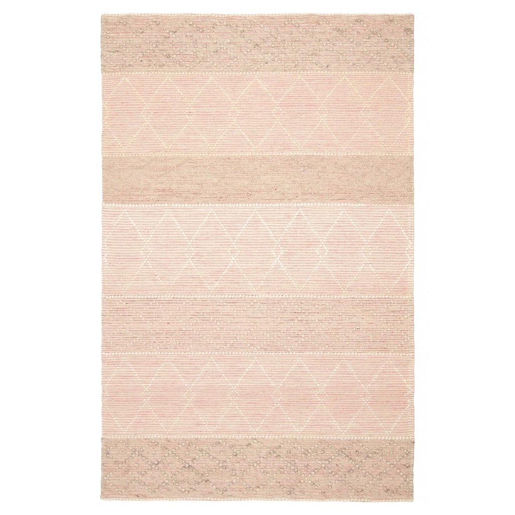 ECARPETGALLERY Braid weave Sienna Pink Wool Rug - 5'0 x 7'10