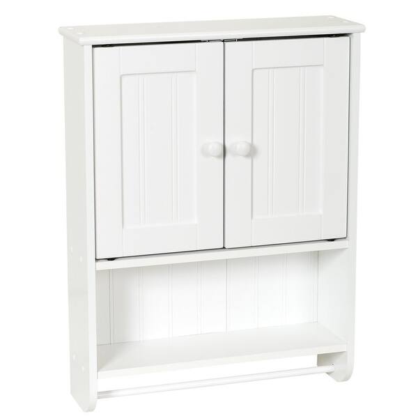 Shop Wall Mount Bathroom Cabinet With Towel Bar In White Finish Overstock 29084466