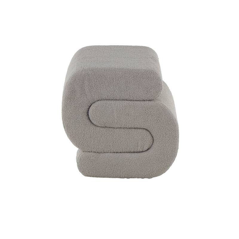 White, Gray or Copper Polyester S- Shaped Room Ottoman with Connected Arches