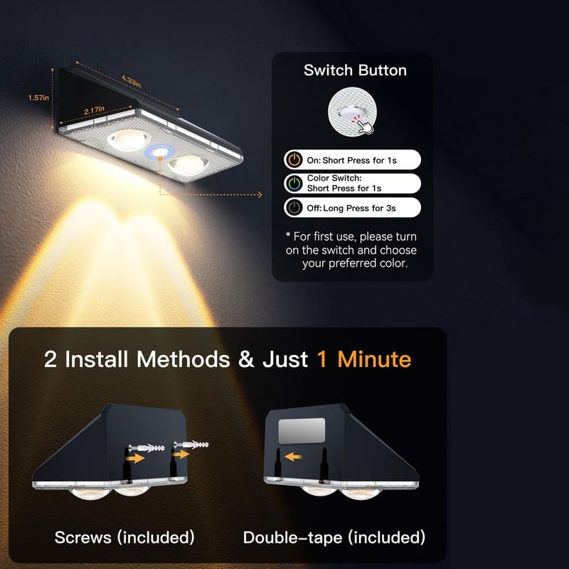 12-Pack Solar Fence Lights – 9 Colors, IP65 Waterproof, Black