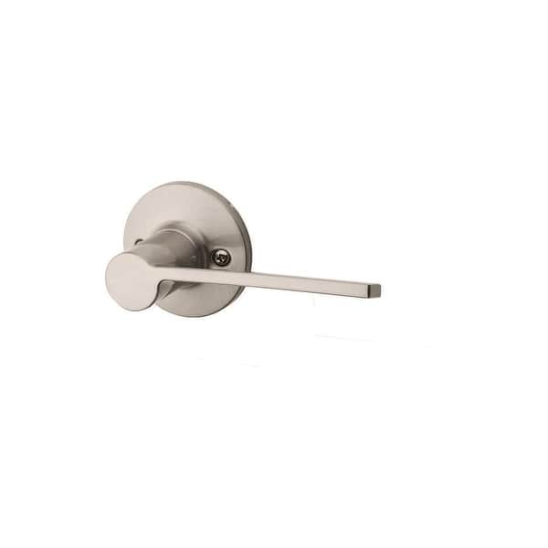 slide 1 of 1, Kwikset Palmina Right Handed Non-Turning One-Sided Dummy Door Lever