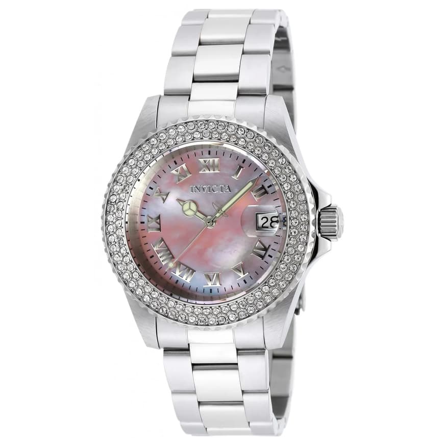 Invicta Women's 19874 Angel Quartz 3 Hand Light Pink Dial Watch