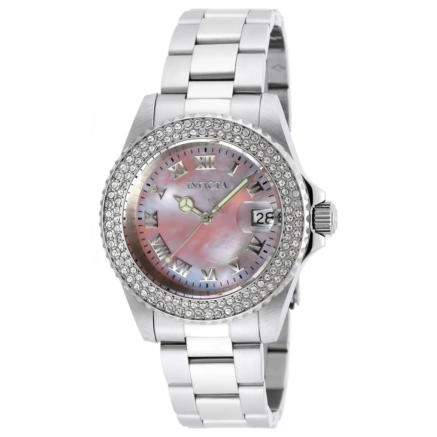 Invicta Women's 19874 Angel Quartz 3 Hand Light Pink Dial Watch