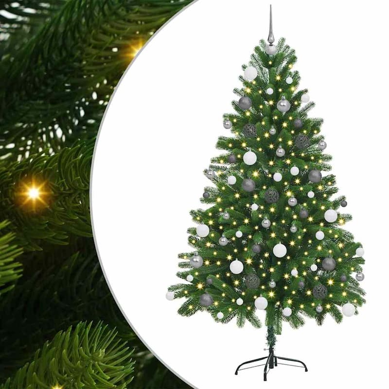 vidaXL Artificial Christmas Tree Green 70.9" PVC