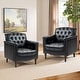 preview thumbnail 32 of 63, 31" W Tufted Vegan Leather Accent Chairs for Living Room Set of 2