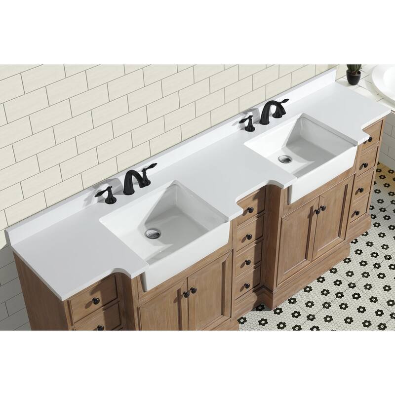 Ari Bath Kelly 84" Bathroom Vanity, Weathered Fir