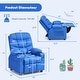 preview thumbnail 28 of 46, Costway Kids Youth Recliner Chair PU Leather w/Cup Holders & Side