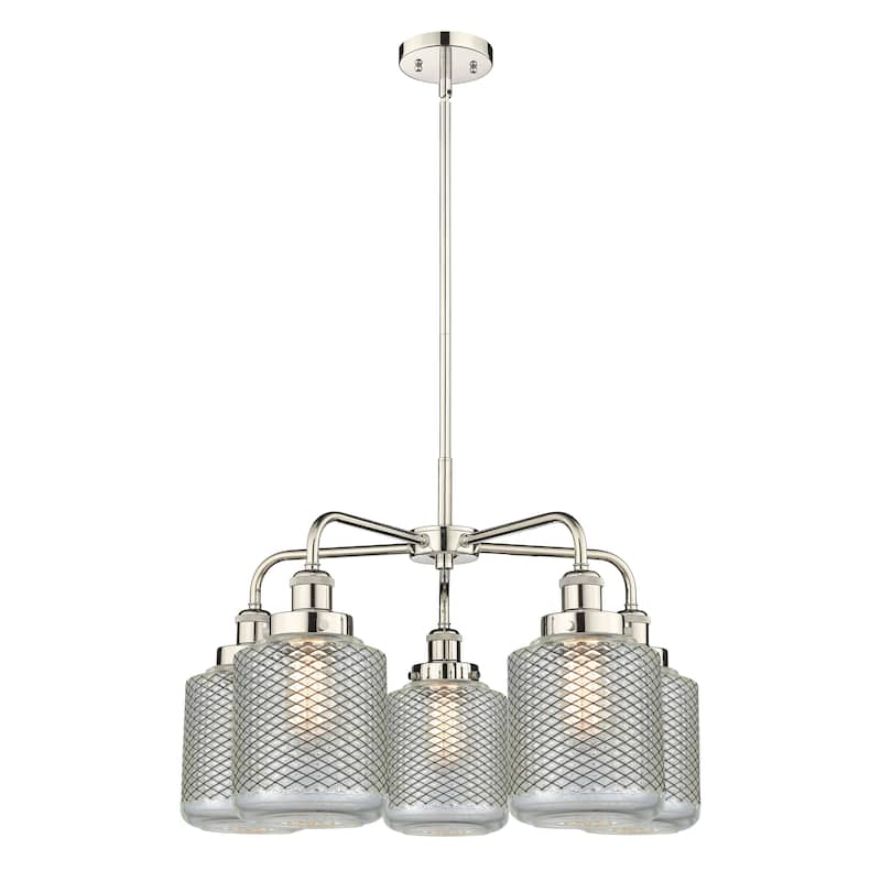 Innovations Lighting Edison - 5 Light 24" Stem Hung Chandelier - Polished Nickel