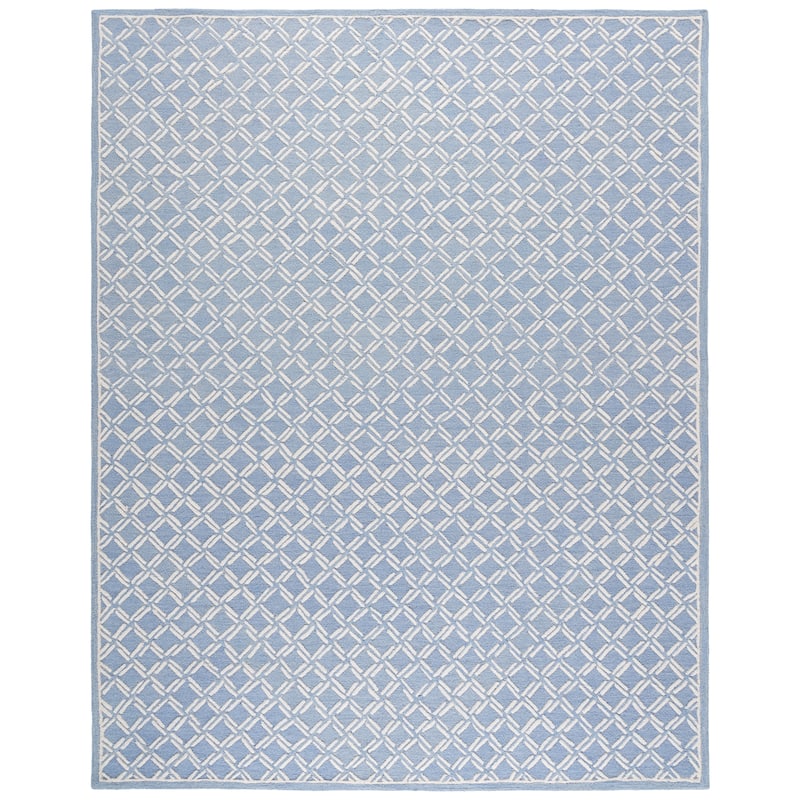 SAFAVIEH Handmade Genre Haifa Geometric Wool Rug - 8' x 10' - Blue/Ivory