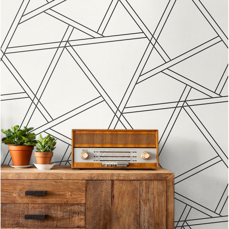 NextWall Railroad Geometric Peel and Stick Removable Wallpaper - 20.5 in. W x 18 ft. L