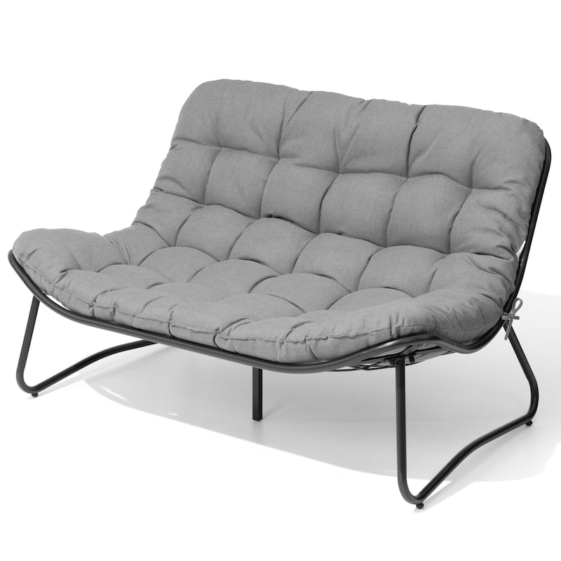 Pellebant Double Papasan Chair Loveseat with Cushion For Indoor Outdoor