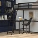 preview thumbnail 19 of 60, Traditional Wood Slat Loft Bed with Integrated Desk & Ladder