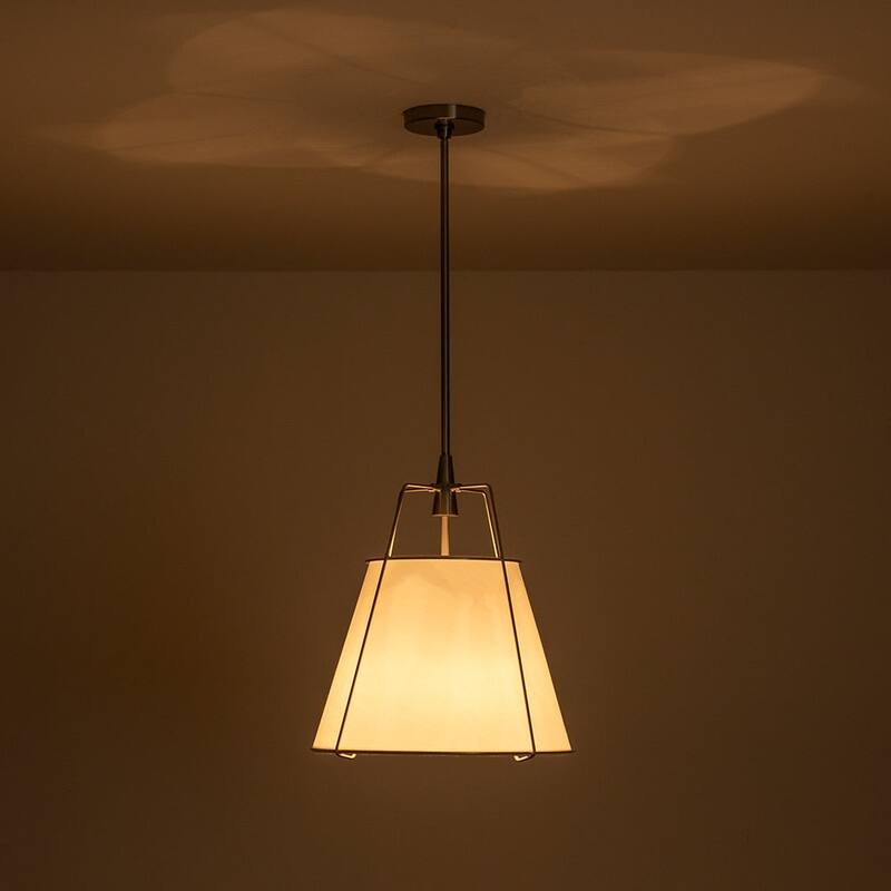 Mid Century 4-Light Conical Fabric Shade Lantern Pendant Ambient Light