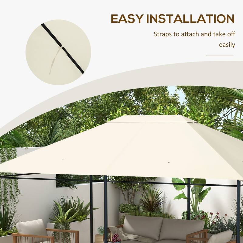 Outsunny 10' x 13' Gazebo Canopy Replacement, Patio Gazebo Roof with Top Vents for 84C-116