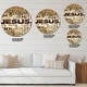preview thumbnail 4 of 8, Designart 'Jesus' word cloud in grunge background' Oversized Religious Wall CLock