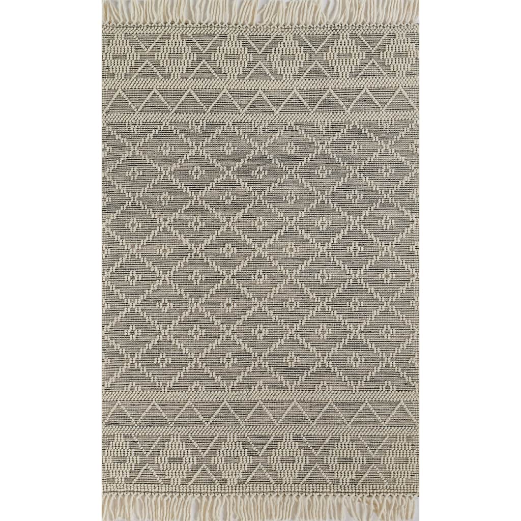 Momeni Boulder Hand Woven Wool and Cotton Geometric Area Rug