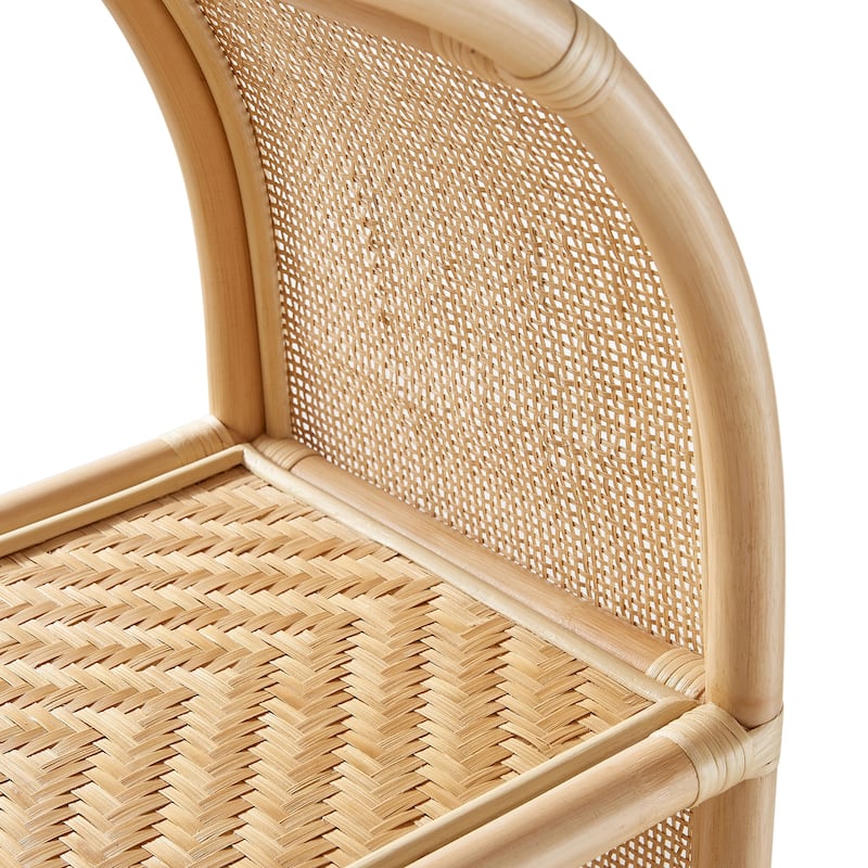 Celeste 67 Inch Tall Arched Natural Rattan Bookshelf