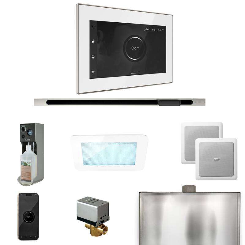 Mr Steam XDRM2L Xdream Linear Package Steam Shower Control Package - White / Polished Nickel