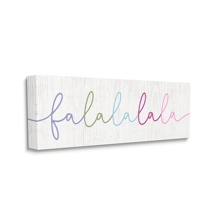 Stupell Falalalala Holiday Phrase Cursive Rainbow Text Canvas Wall Art ...